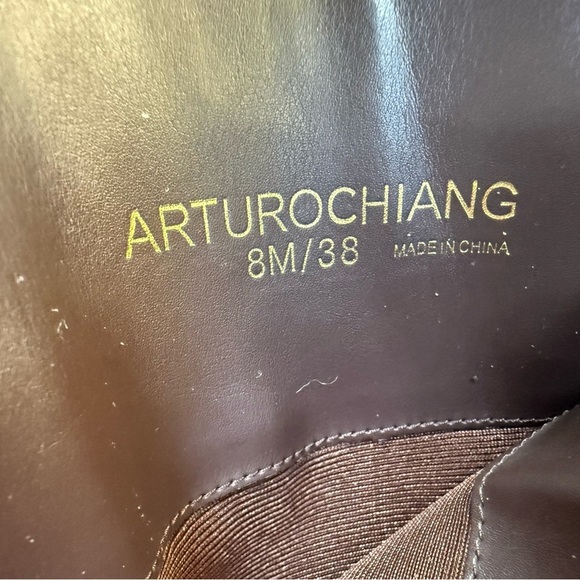 Arturo Chiang Brown Over the Knee Boots Leather Equestrian Style Size 8M - Picture 11 of 12